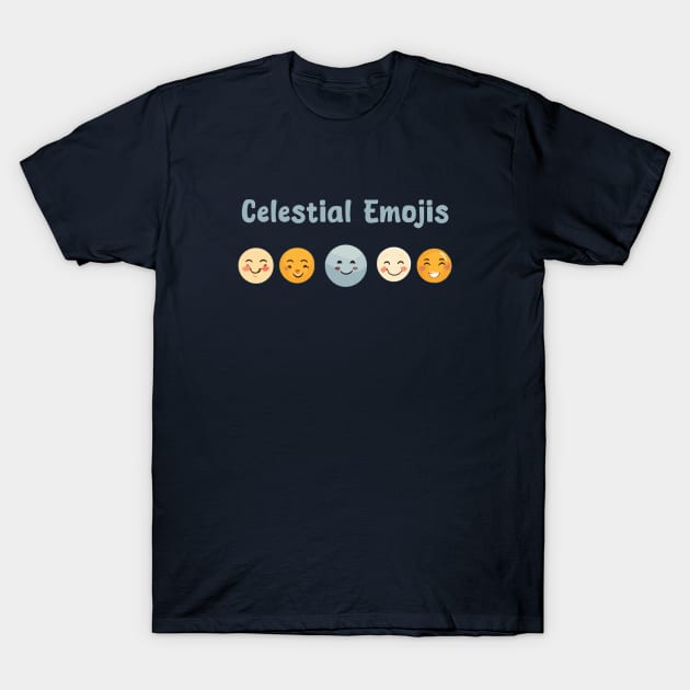 Different emojis in planet bodies T-Shirt by Patterns-Hub